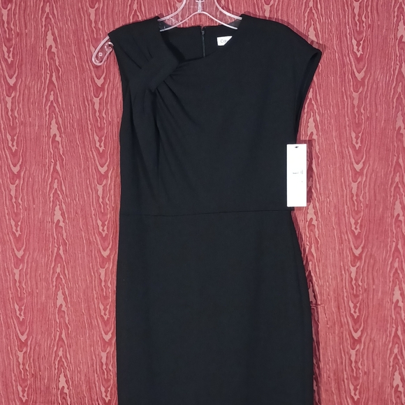 CALVIN KLEIN Black Zip Back Sleeveless Knee Length Dress CAREER Sz 4